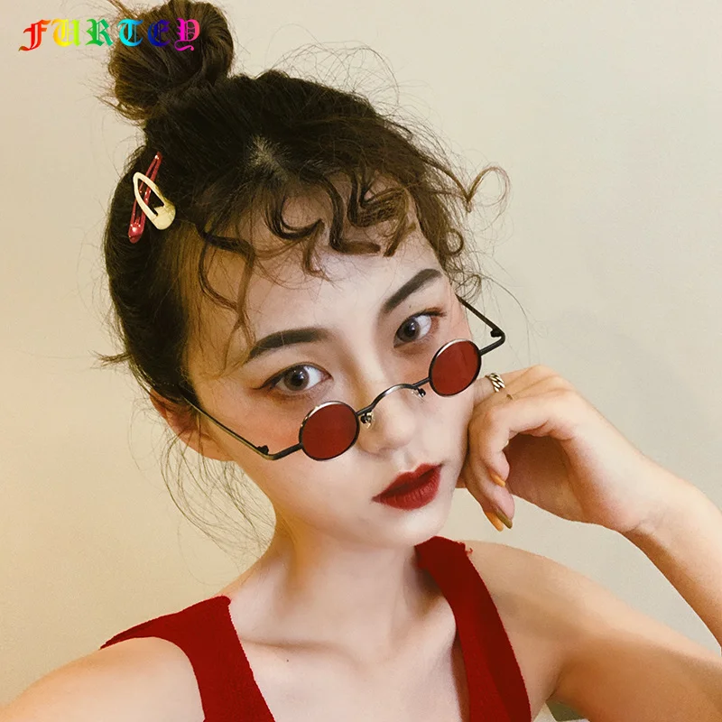 

BLS3436 2020 new metal small frame punk sunglasses personality hip-hop round prince mirror men and women fashion sun glasses, Picture colors