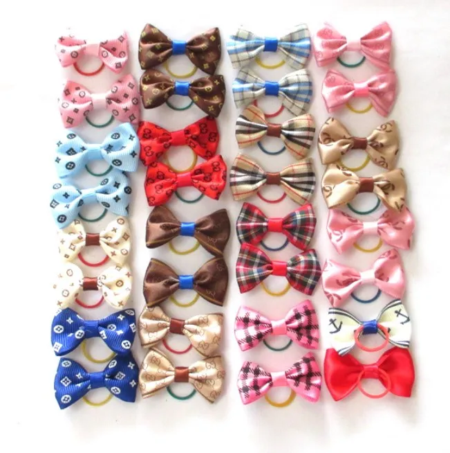 

15Colours New Style Pet Puppy Dog Hair Bows Hairpin Accessories Elastic Belt Dog Grooming Bow, More options