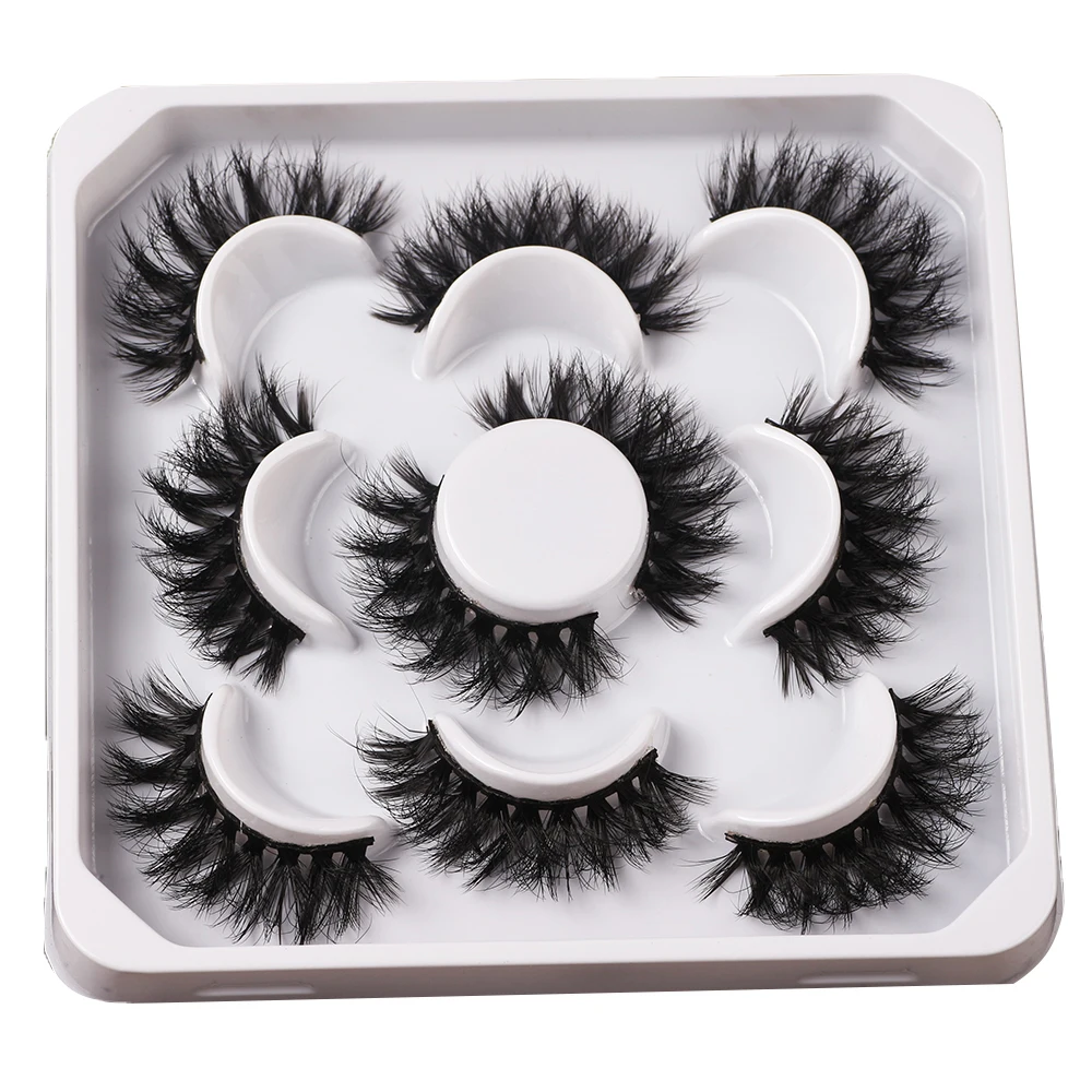 

FX-Z21 Wholesale Handmade Natural False 5D Faux Mink Lashes Black Cotton Bands 3D Synthetic Mink False Eyelashes