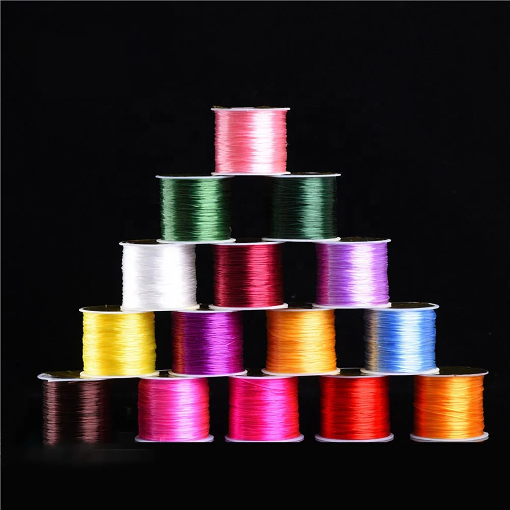 

Black White Stretch Elastic Cord For Bracelet Necklace Nylon Beading Cord String Thread Diy Jewelry Making Supplie, Red/white/pink/black/blue/green/purple