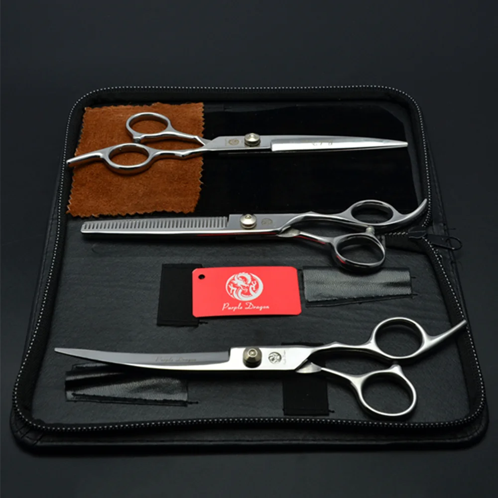 

Dog Grooming Scissors 6" JP Steel Straight Shears Thinning Shears Curved Shears Pet Scissors Set Dog Scissors Z3001