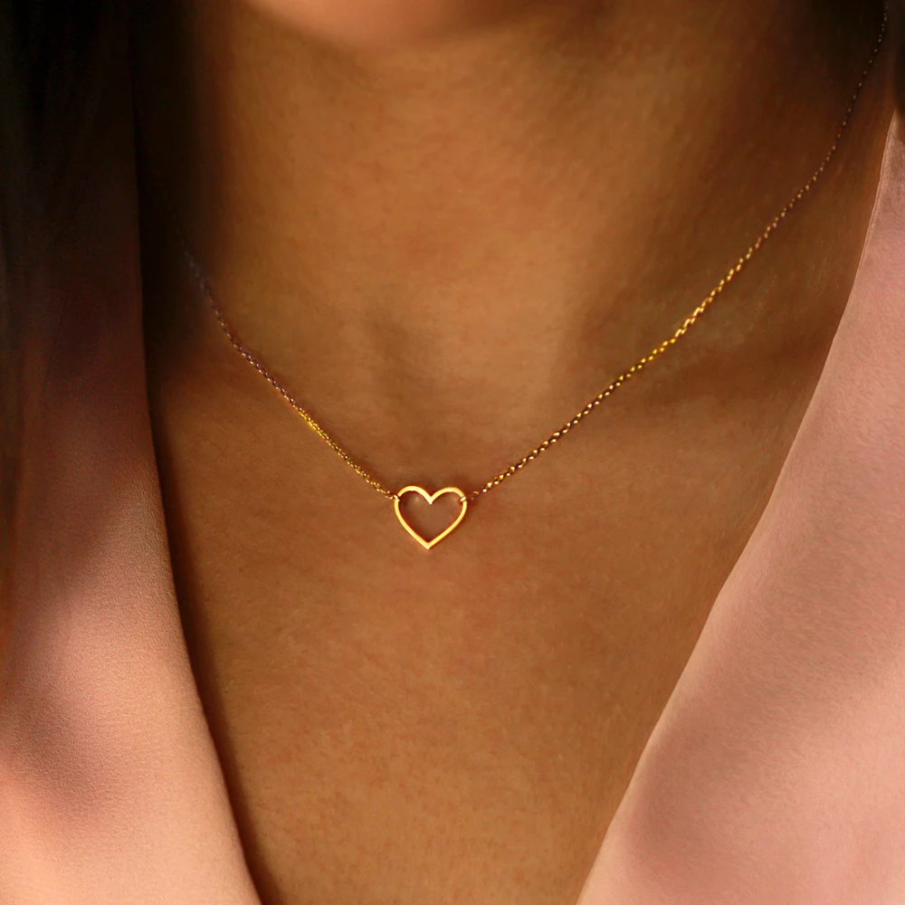 

Dainty Tiny Stainless Steel 14K Gold Filled Small Cross Heart Choker Pendant Necklace Charm Chain Necklace Women Jewelry