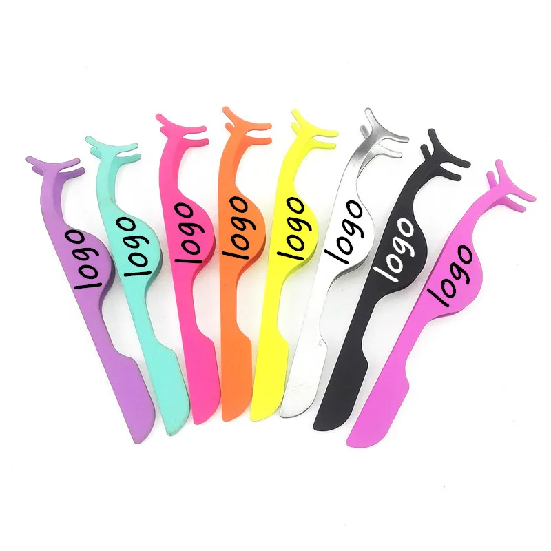 Colorful Wholesale Custom Logo Custom Eyelash Extension Tweezers Private Label Applicator Tweezers