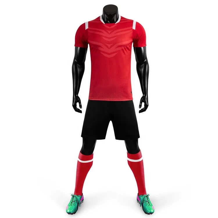 

Sportswear Unisex Red Soccer Kits Plain Custom Football Jersey Shirt Uniforms, Any colors can be made