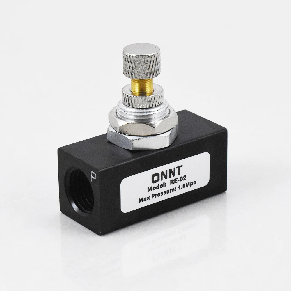 RE-01RE-02 RE-03 RE-04 G1/8 G1/4 G3/8 G1/2 Adjustable Pneumatic Solenoid Air Throttle Flow Control Valve One Way