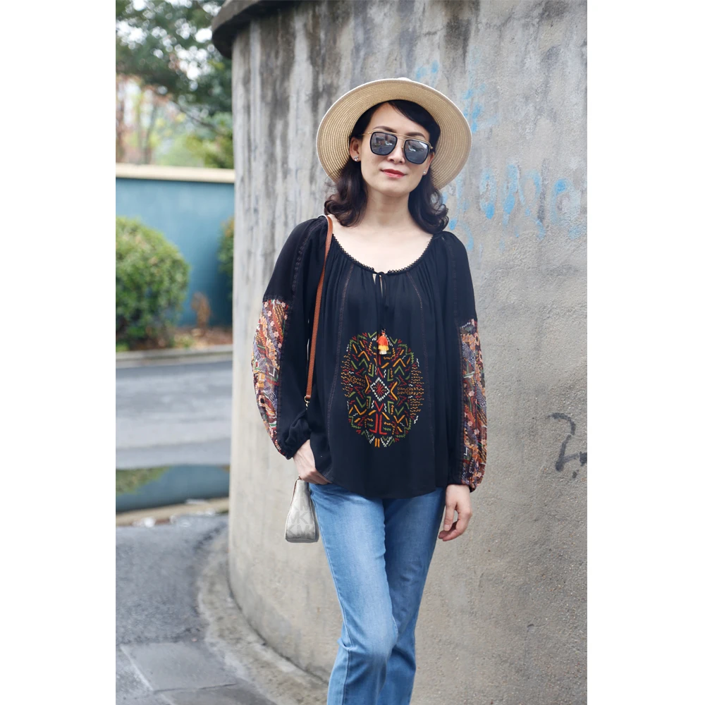 

China Manufacturer Wholesale Women Office Plus Size Comfortable Printed Blouse, Floral printed