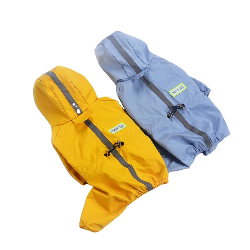 

Wholesale Waterproof Pet Raining Jacket Portable Large Dog Raincoat, Blue/yellow