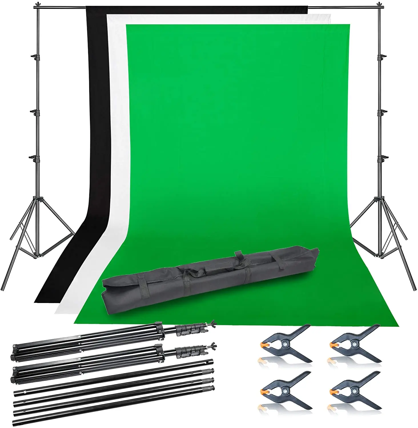 Photography Backdrop Lighting Kit 2.6mx3m Background Support System Umbrellas Softbox Continuous