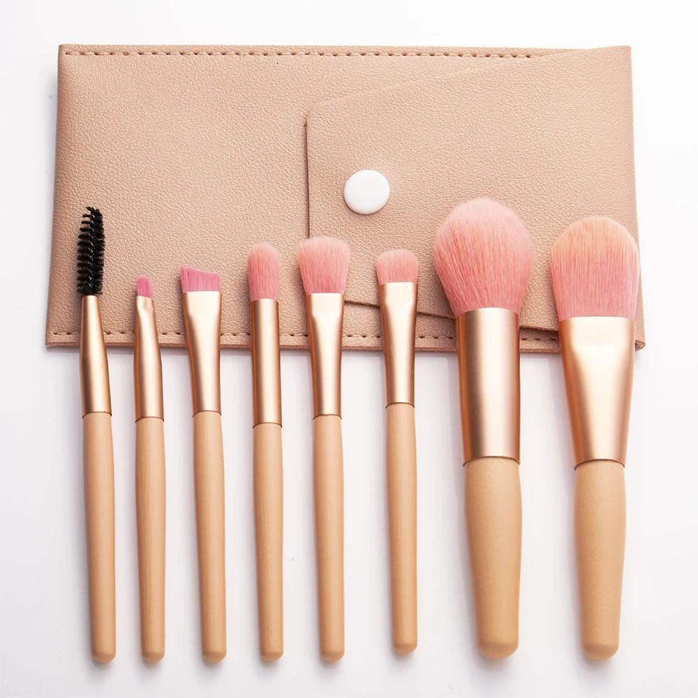 

8pcs Wholesale Custom Logo Cosmetic Bags Cases Mini Travel Makeup Brush Set With Bag
