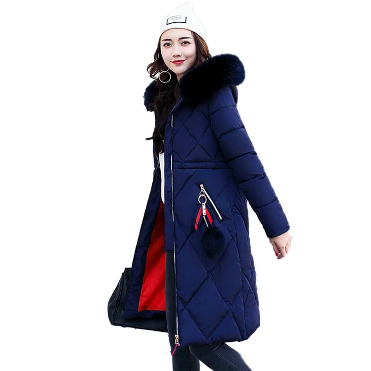 

korean women plus size thick winter long fashion quilted padded down jackets wears clothes coats for ladies