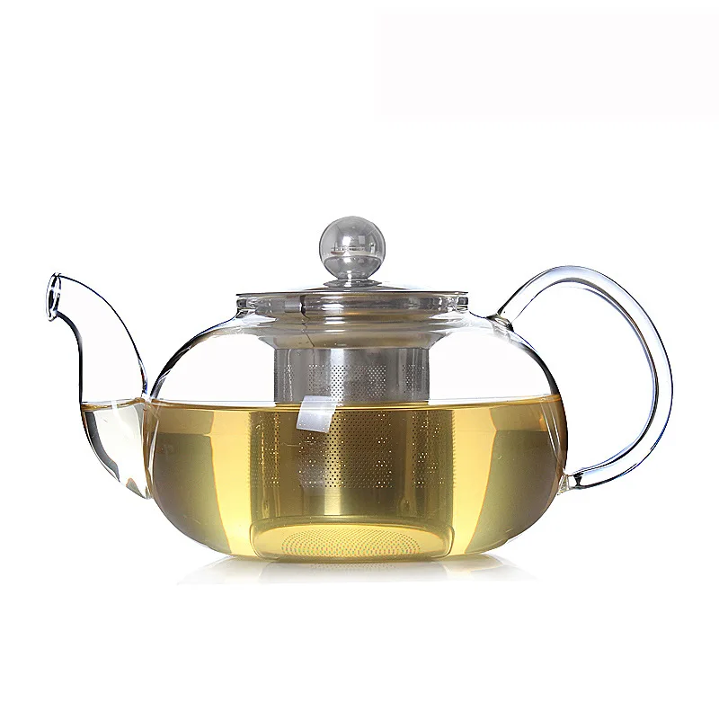 

Hot sale 600ml 800ml heat resistant transparent clear pyrex high borosilicate glass teapot tea pot with infuser