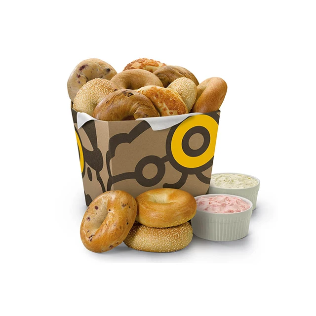 
Factory price recycled paper kraft printing bagel store box 