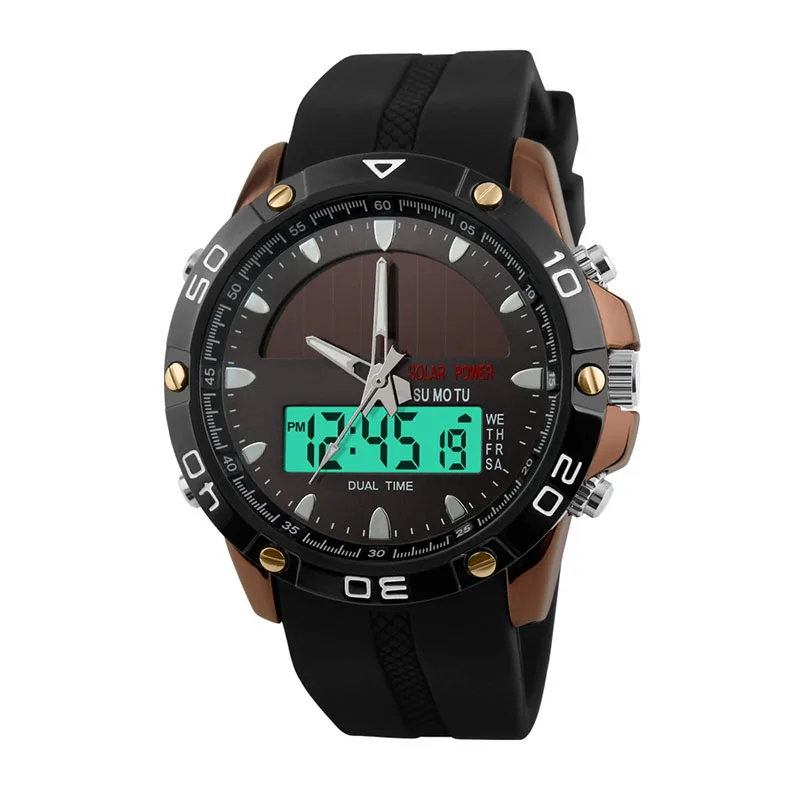 

Men Radio Controlled Watch Solar Powered Water Resistant Outdoor Complete Calendar Auto Date Alarm Sport CR Watches, Multiple colour