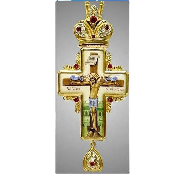 

Latest Design Catholic Orthodox Cross Pendant Jesus Big Badge Cross Necklace Handmade Cross Necklace, Picture