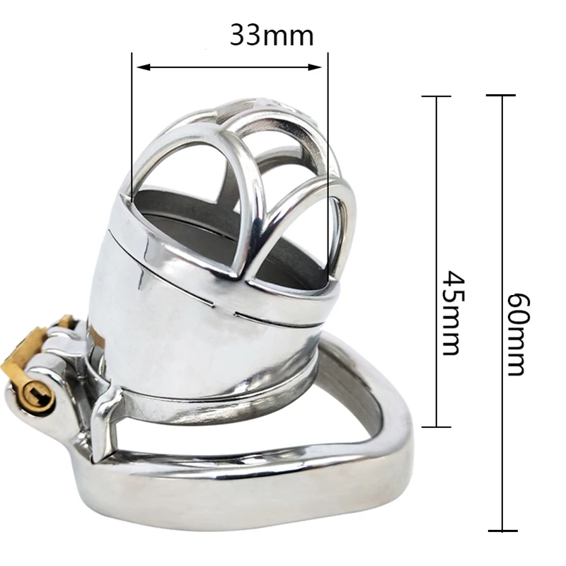 Faak 6cm Curved Cock Ring Metal Chastity Cage 304 Stainless Steel ...