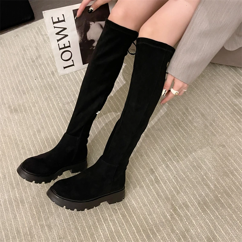 

2021 autumn and winter new flat bottomed high boots casual women's Boots
