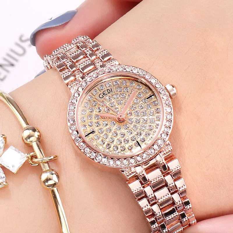 

Fashion Waterproof Quartz Ladis Watch Hot Sale Diamond Watch Women Luxury, Optional
