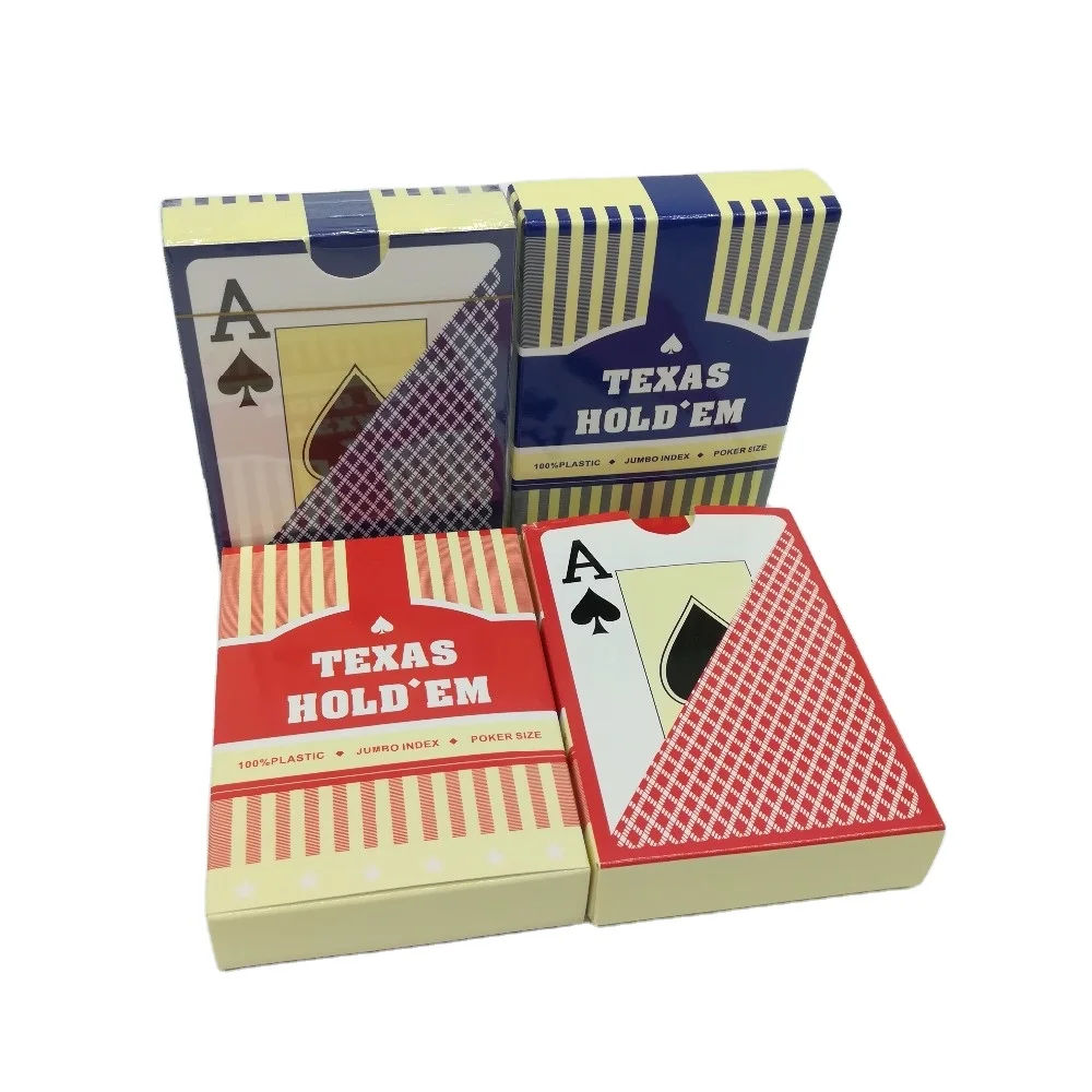 

0.3mm Red and Blue Doubt Deck 4 Color Index Poker Size Thick Plastic Cut Cards YH314 poker chip set card poker