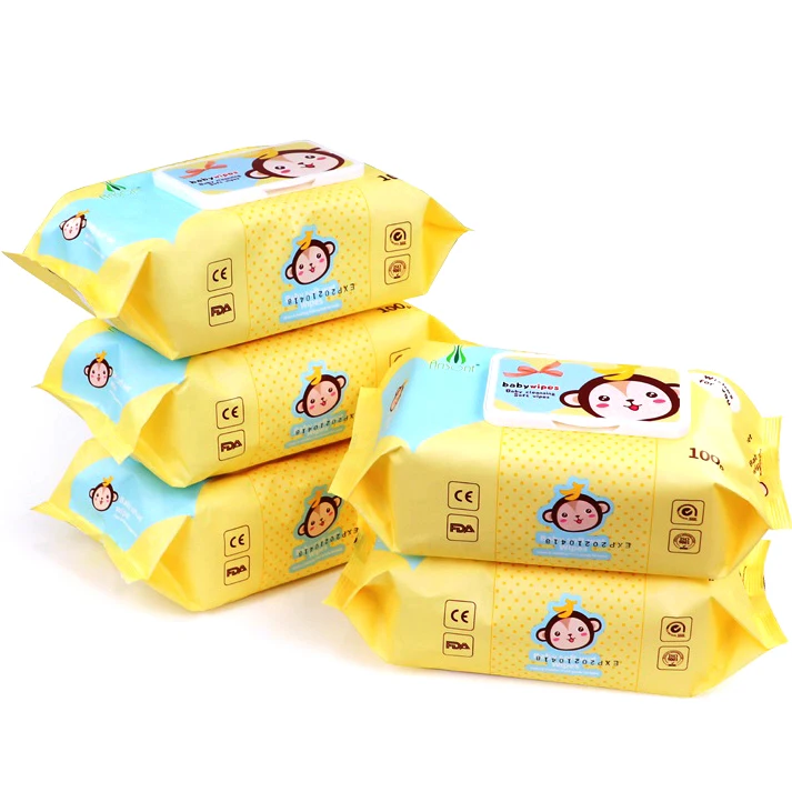 

30Pcs Biodegradable Bamboo Wet Wipes private label organic water Wipes for Baby, White
