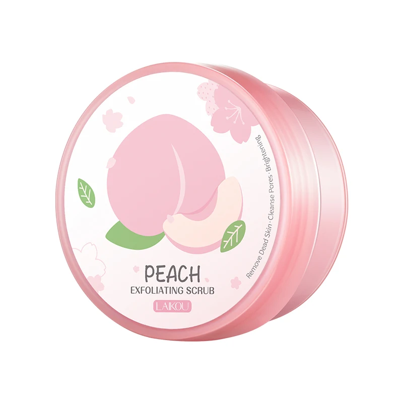 

Laikou 90g sakura rejuvenating peach scent exfoliating dead skin blackhead removing pores cleaning skin brightening face scrub