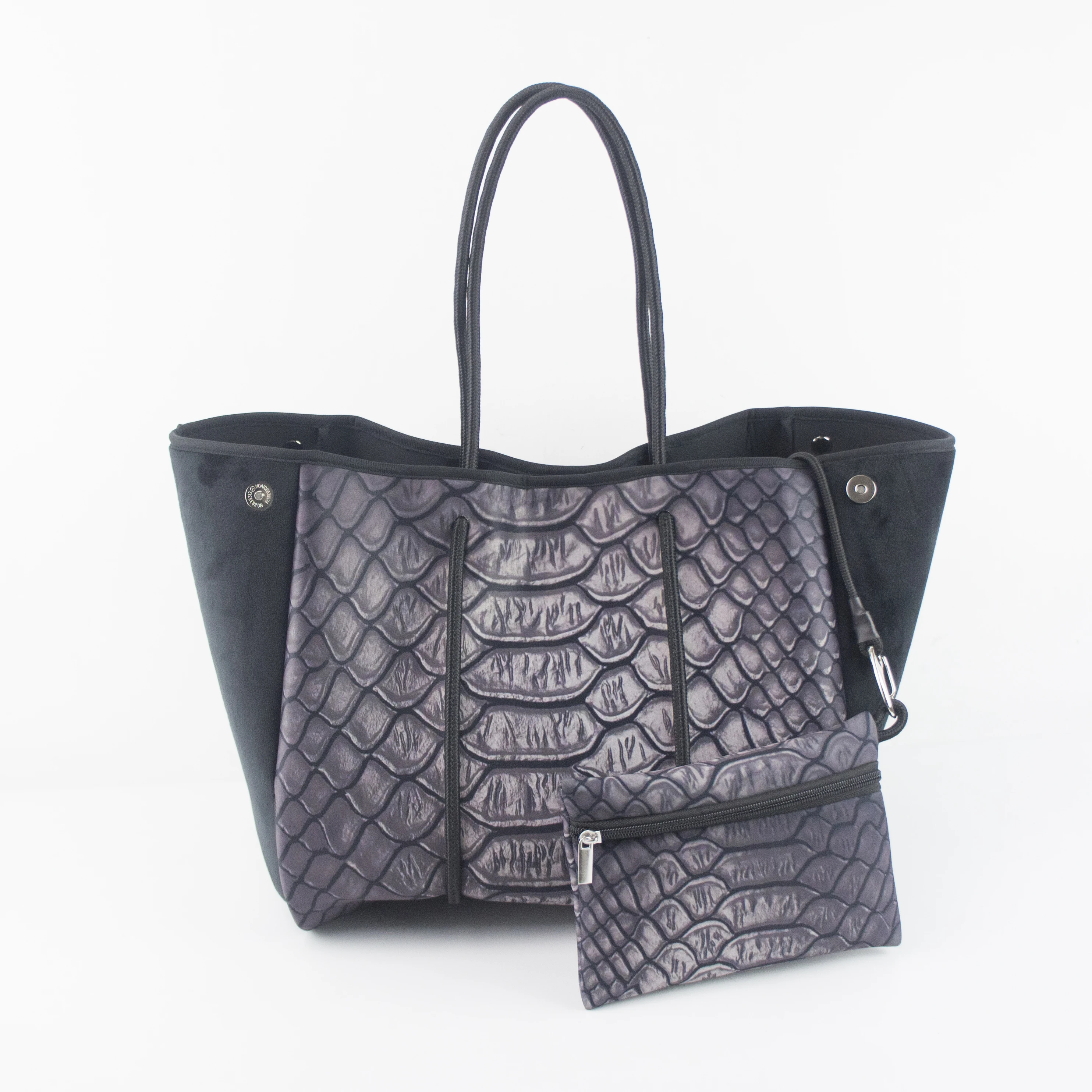 

2020 Hot Selling 4mm reversible perforated neoprene handbags Custom Women Beach Bag, Sample or customized