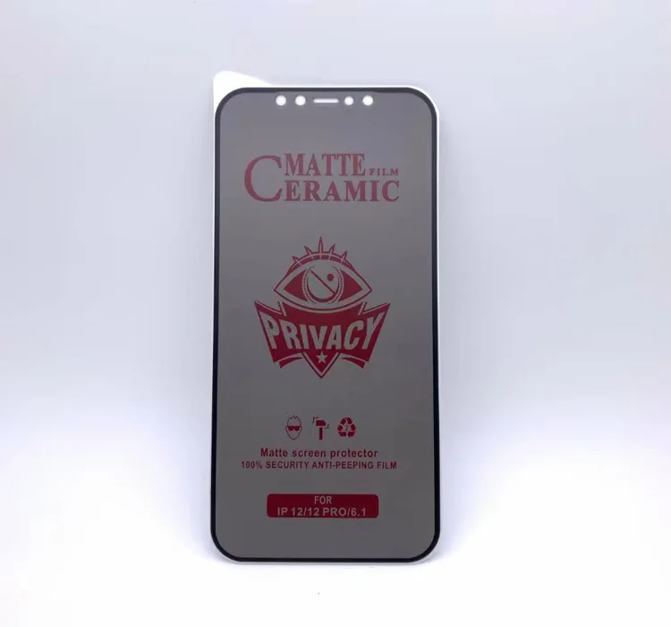 

2021 New Phone Ag Ceramic Privacy Film Anti Broken Screen Protector Protector For Iphone 12 Pro Max