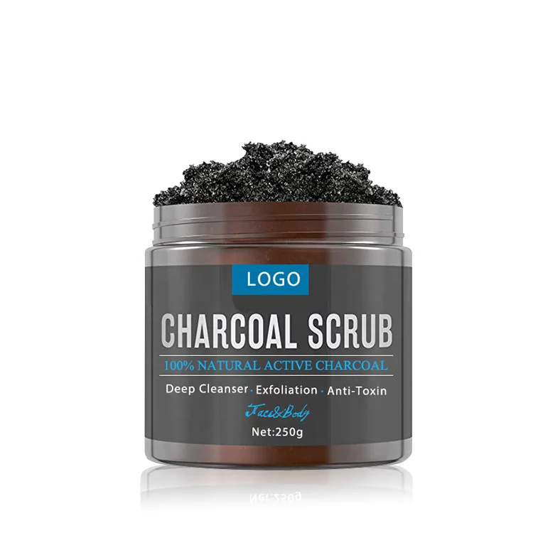 

OEM Korea Beauty Natural Organic Pure Bamboo charcoal Face Body Care Scrub, Black