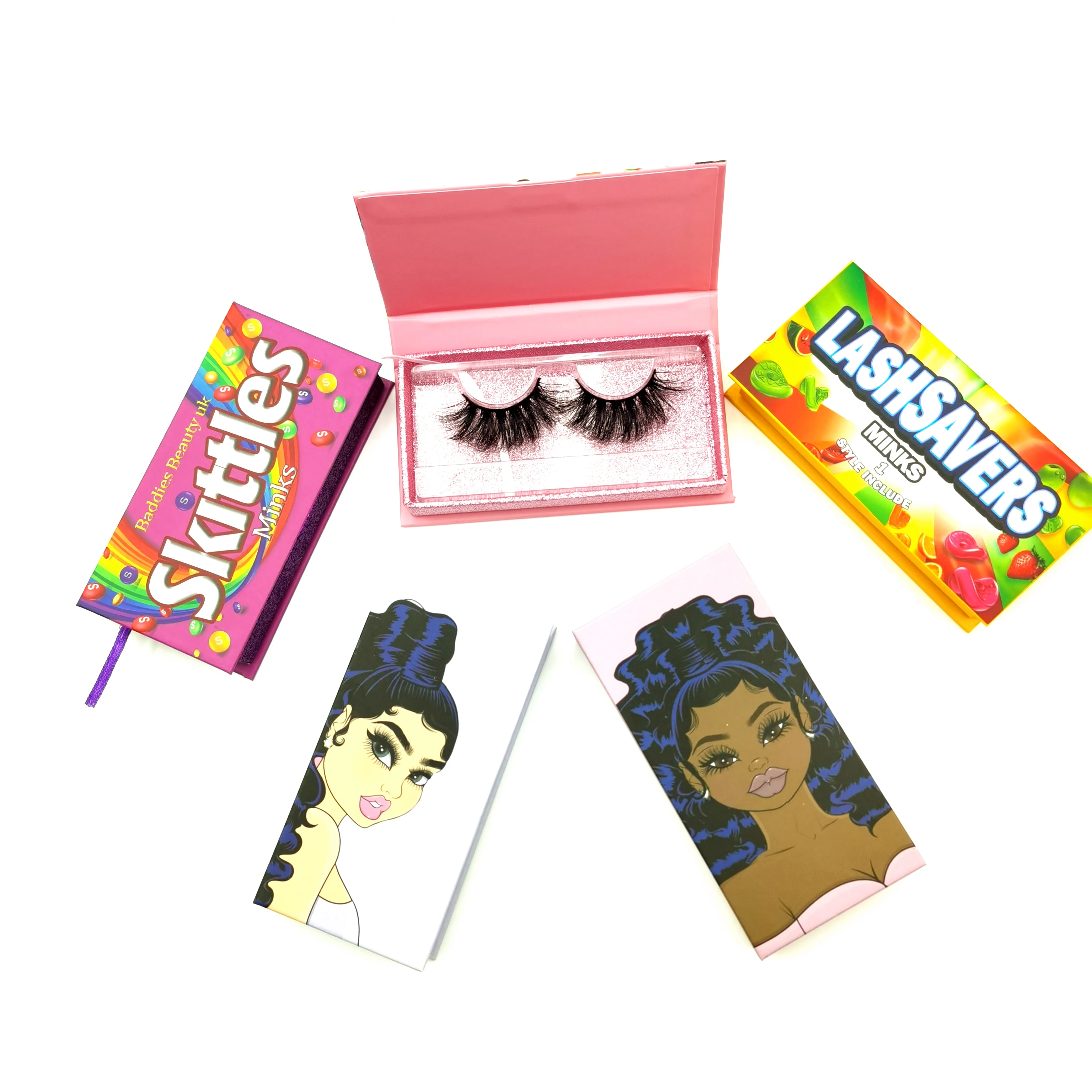 

2020 Wholesale 100% mink fur 3d eyelashes eyelash boxes custom logo