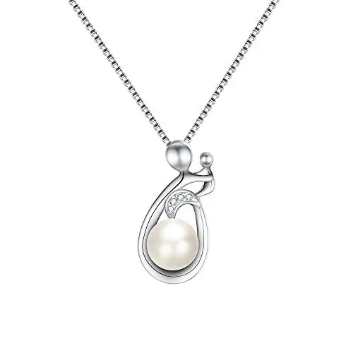 

Eico Pearl Sterling Silver Mothers Day Best Mom Mothers day Necklace For Gift