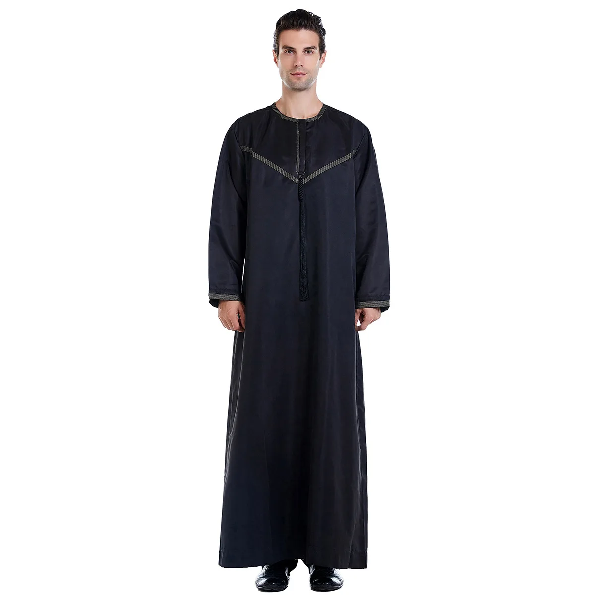 

Arab Kaftan Saudi Thobe Thoub Man Abaya Robe Daffah Dishdasha Muslim Clothing For Men, White, gray, black, beige