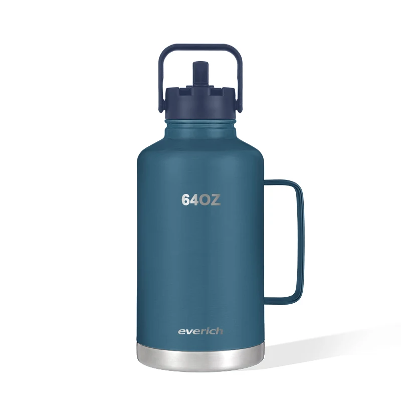 

Insulated Large Size Water Bottle 1 Gallon Stainless Steel Water Bottle with Handle 64oz 128oz Sports Bottle