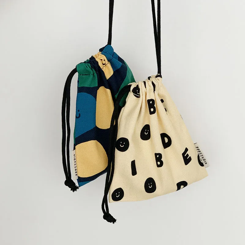 

Customized shopping bag, cotton small drawstring bag, cotton mini fashionable messenger bag, Customized color