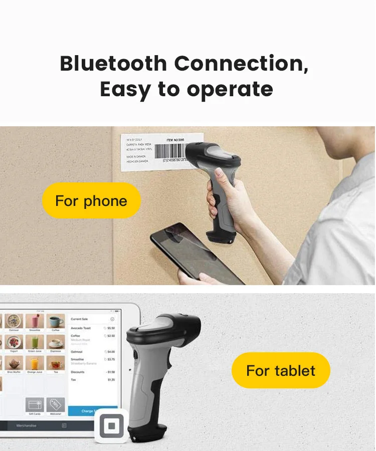 Inateck Bcst70 3d Scanner Rugged Wireless Inventory Barcode Reader