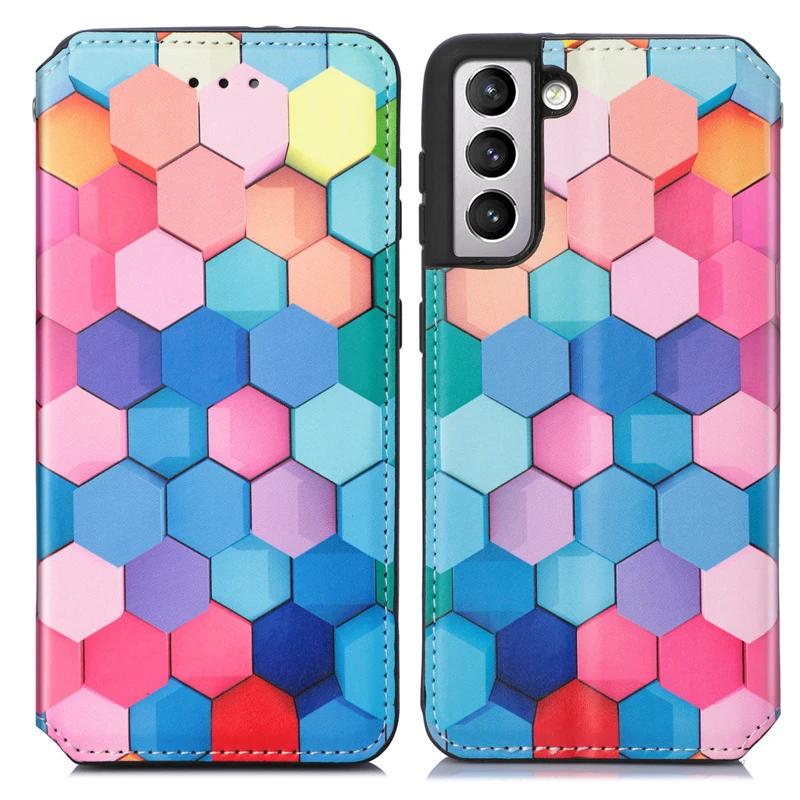 

Wholesale Fashion Style For Samsung S21FE S21+ Painted Flip Leather Case for Samsung Galaxy S21 Plus Ultra with Magnetic Closure