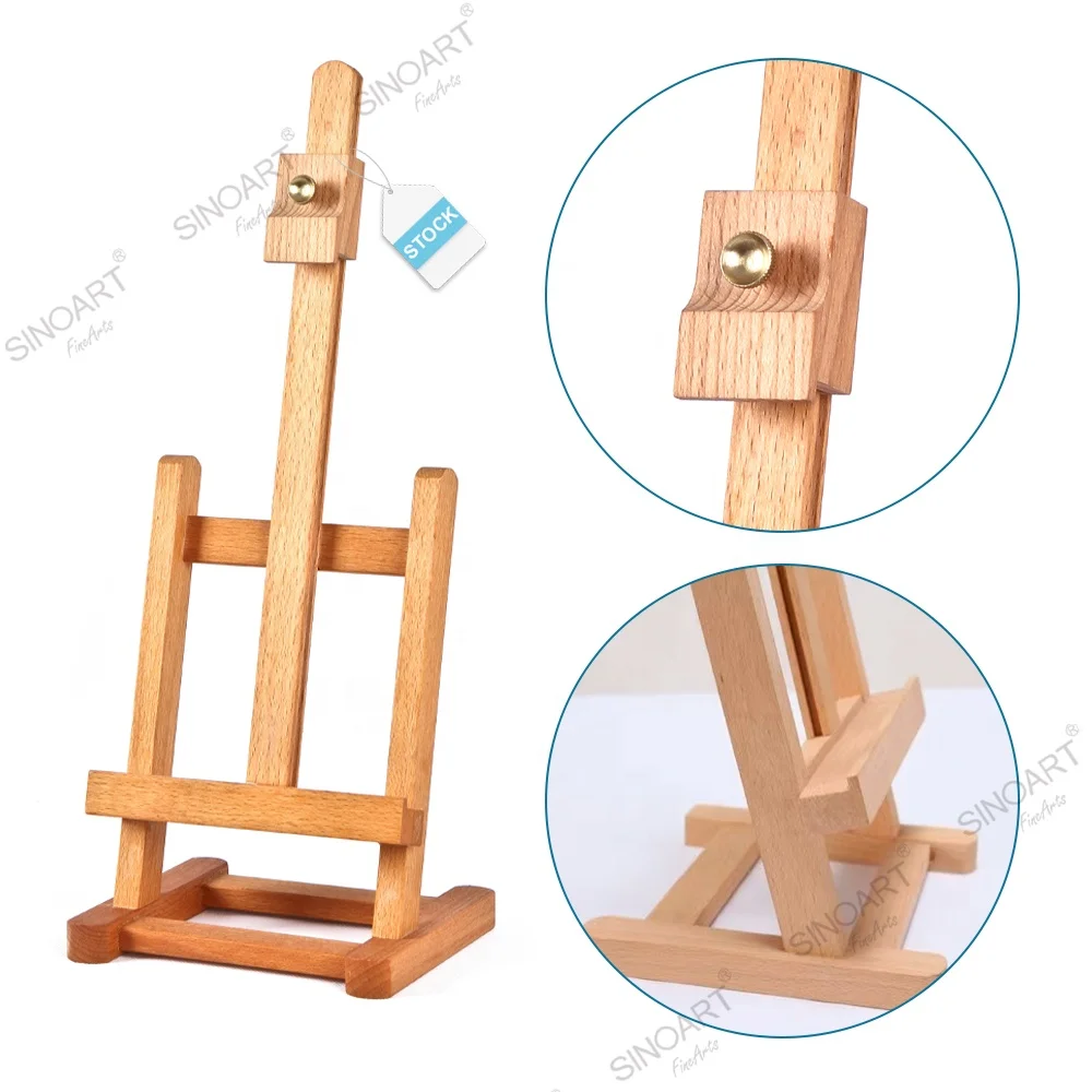 

SINOART In Stock Beech Wooden mini easel table top easels wholesale mini wooden display easel for Art supplier