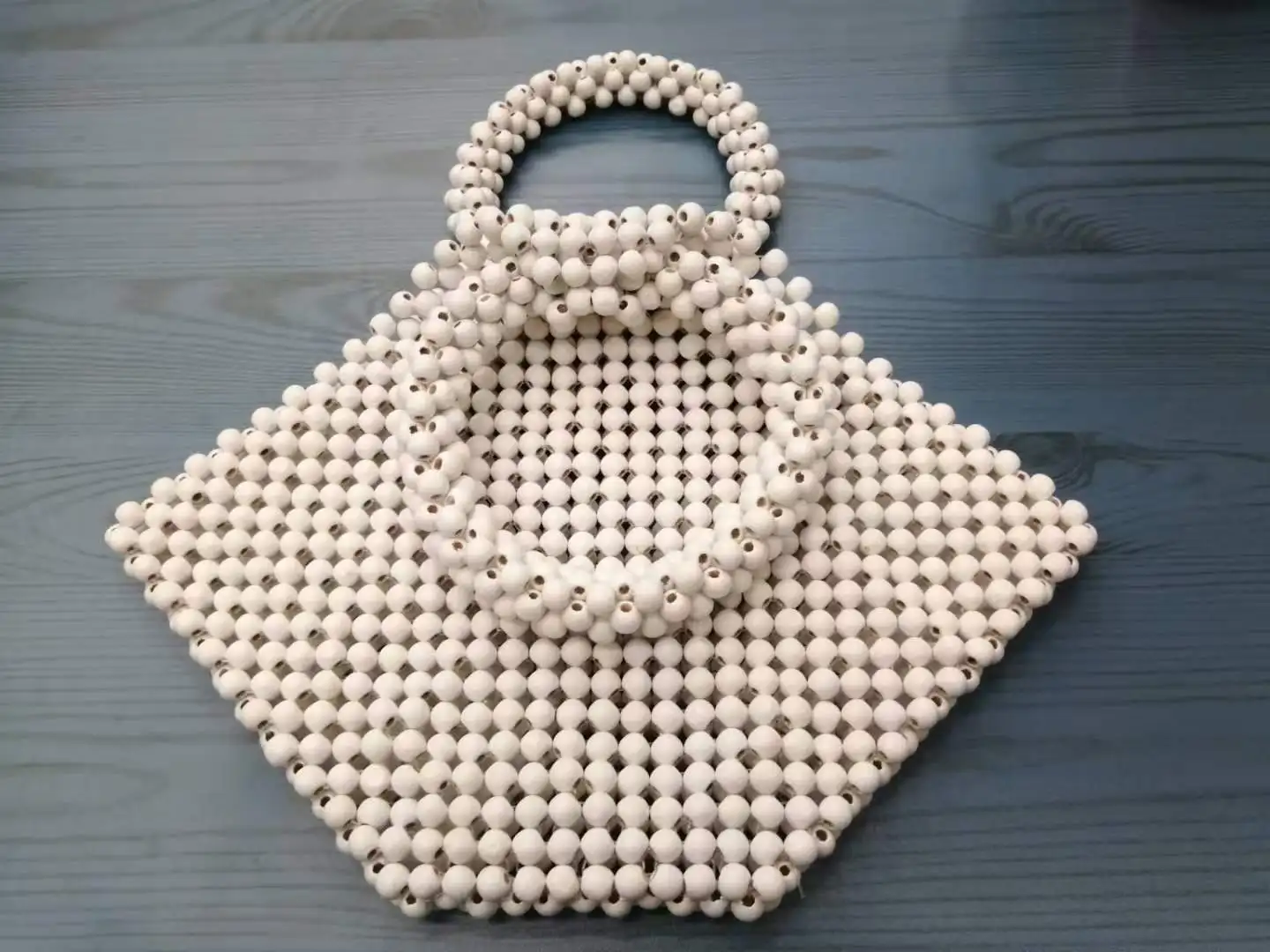 product-Aoda Clothes-2021 Fashion trend Hexagonal white beach handbag womens back pack lady bag wood