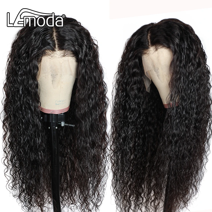 

180 Density HD Water Wave Human Hair Wig Wholesale Brazilian Hair 13x6 Transparent Lace Front Wig Curly Deep Wave Lace Front wig, Natural color lace wig