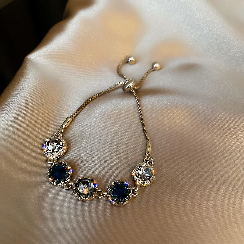 

2021 fashion adjustable raw crystal bracelet women