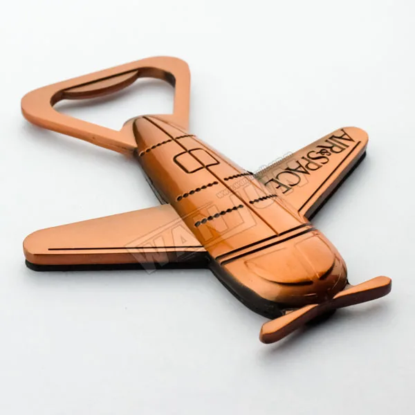 Factory Personalized Openers Custom 3d Plane Copper Metal Airplane