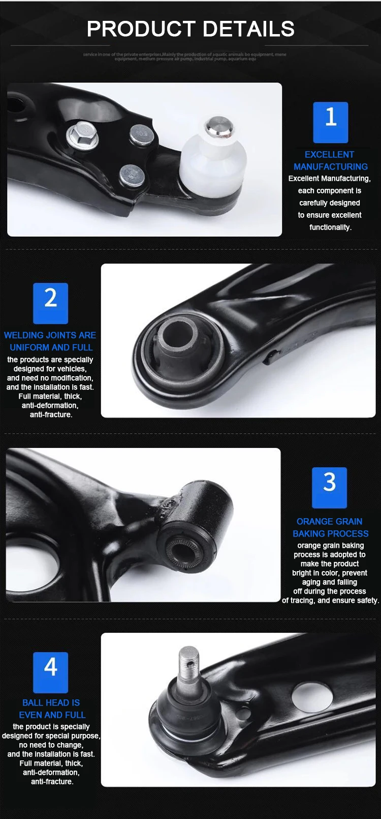 Professional Custommade Auto Suspension System Auto Parts Control Arm