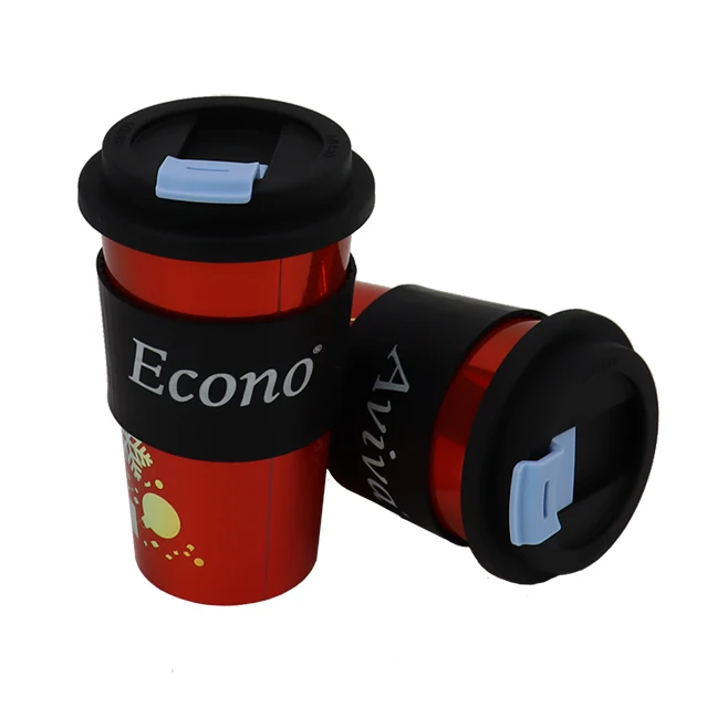 

customizable milk LOGO coffee mug reusable food grade plastic coffee cup with lid