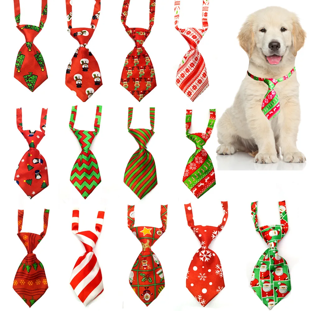 

Wholesale Adjustable Pet Ties Dog Collar Neck Tie Dog Christmas Bow Ties, Red and green