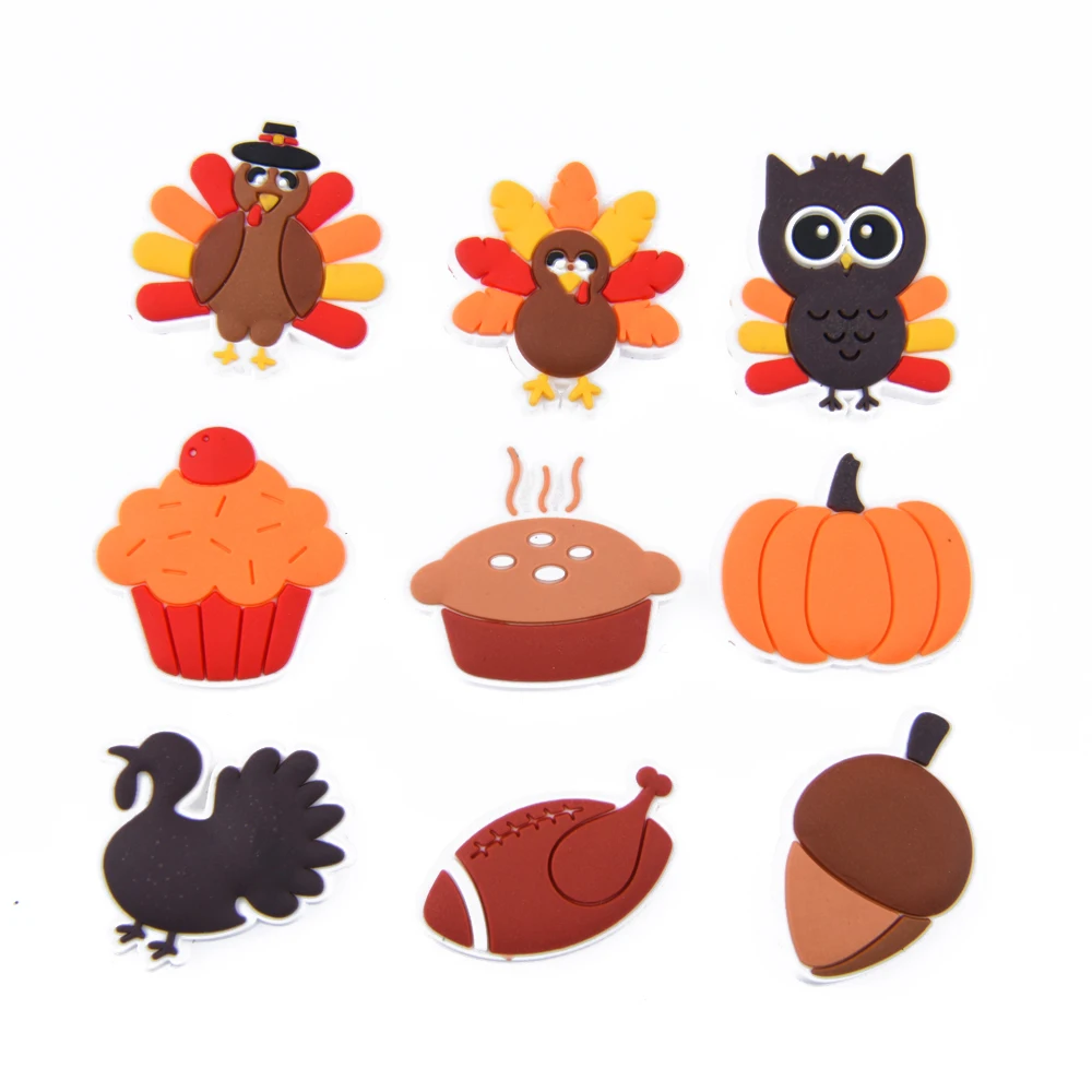 

Thanksgiving fall shoe charms wholesale pvc shoe charms decoration for clog sandals kids festival gifts, Jewelry