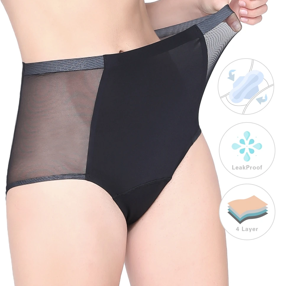 

Wholesale Ladies Menstrual Panties Reusable Leak Proof Panties Comfortable Menstruation Panties For Women, Black