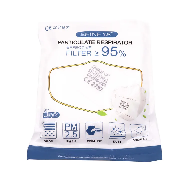 
GB2626 Approved Certified 5Ply Buy Kn95 Dust Fold Disposable Protective Respirator Mouth Facemask Face Mask For Sale 