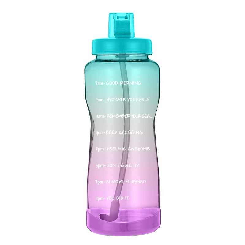 

2021 New Arrival Large 1 Gallon 128oz motivational workout water with Time Marker & Straw Leakproof Tritan BPA Free Water Bottle, Customized color