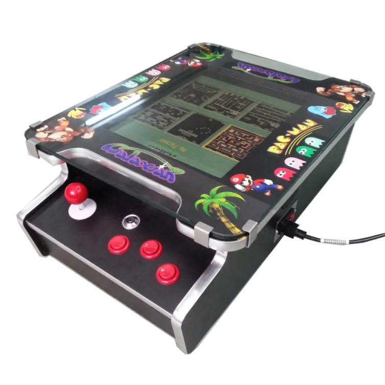 

15 inch LCD mini arcade bartop table arcade game classic 60 games mini bartop cocktail arcade table game machine, Black