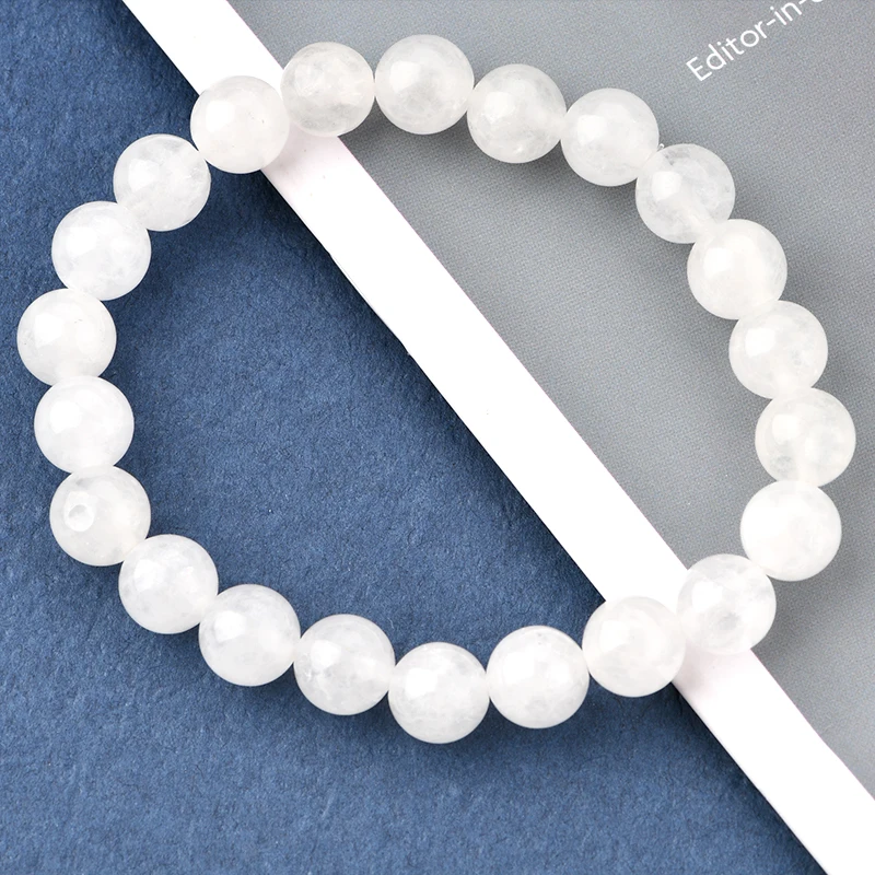 

Fashion Natural Stone Healing Crystal 6mm 7A White jade Beads Round Bracelet Jewelry for Women Handmade Gifts