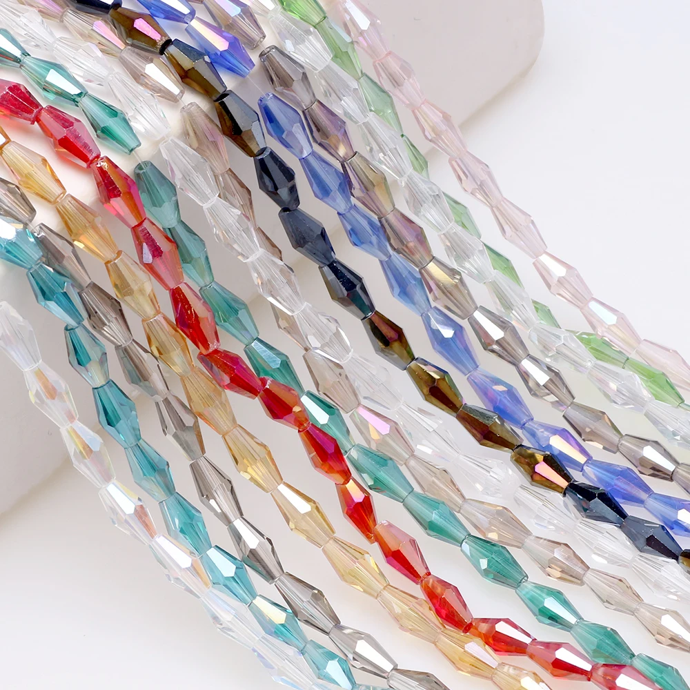 

Long Bicone Glass Beads For Jewelry Making AB Diamond Crystal Beads For Pendant Necklace Bracelet DIY Accessories 5strands/batch