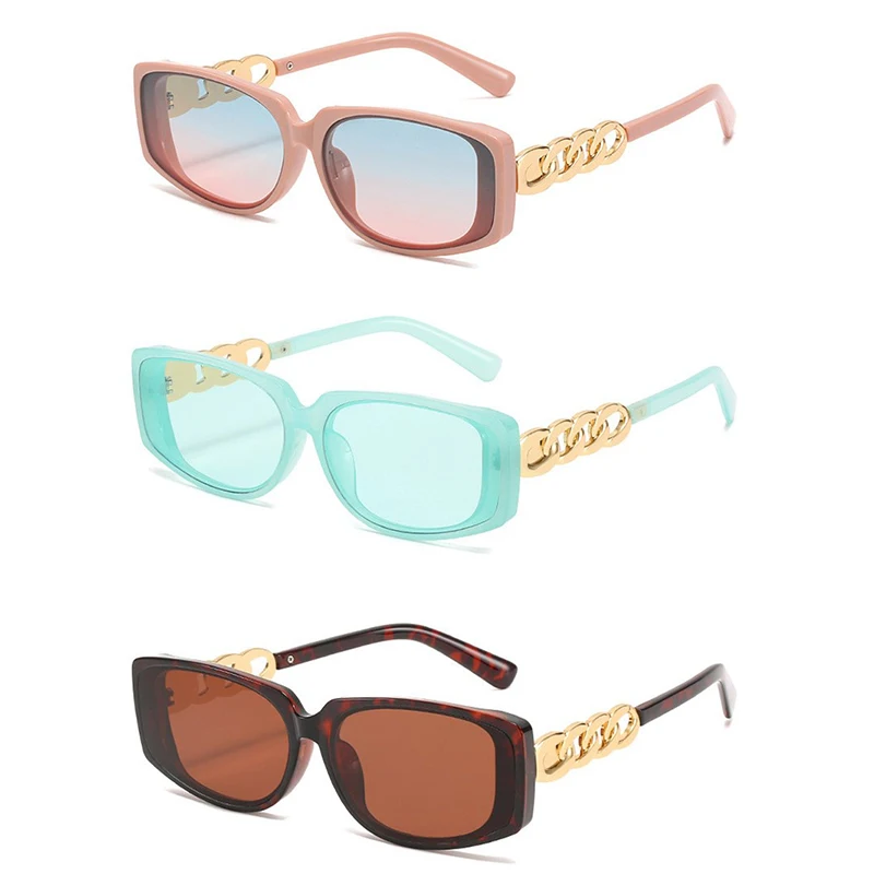 

2021 new sunglasses fashion chain square glasses personality fashion catwalk sunglasses